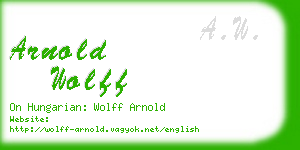 arnold wolff business card